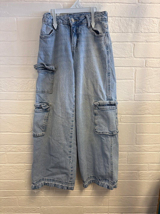 10 Light Wash Wide Leg Cargo Jeans