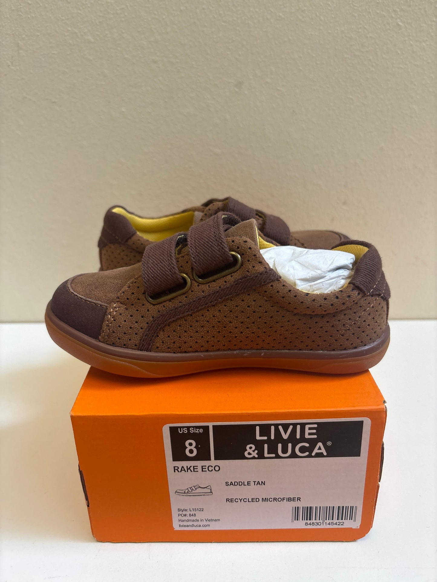 Size 8 New Livie Luca Rake Eco Saddle Tan