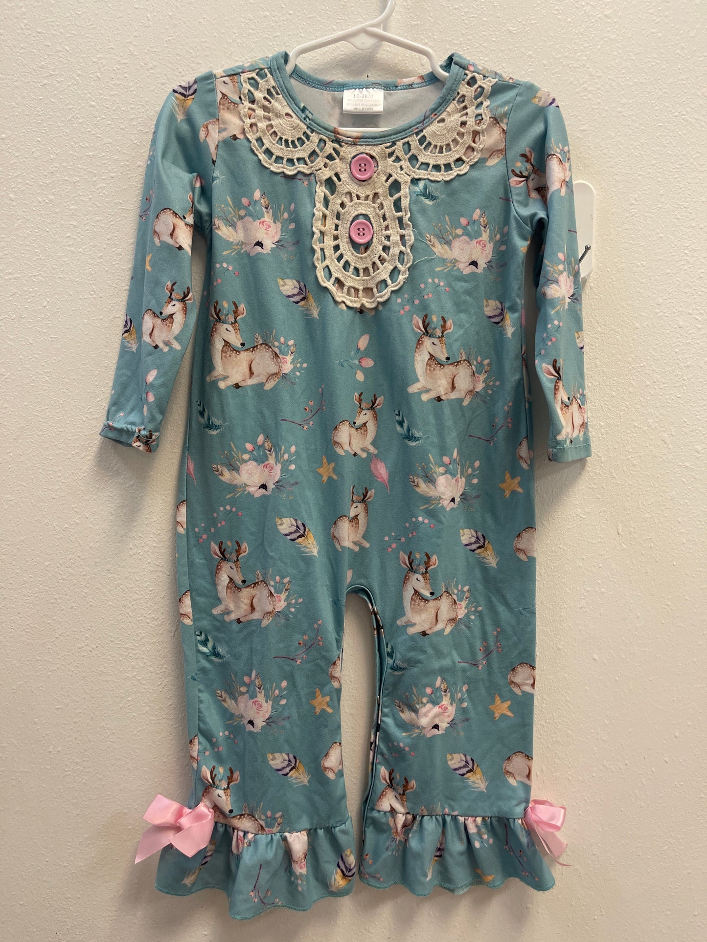 12/18m Deer + Floral Romper