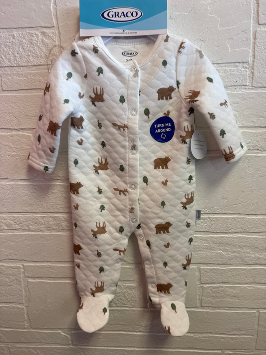 0-3m NEW Moose+Bear Quilted Sleeper w/Hat