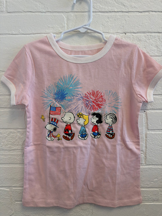 M(8) NEW Pink Charlie Brown Fireworks Tee