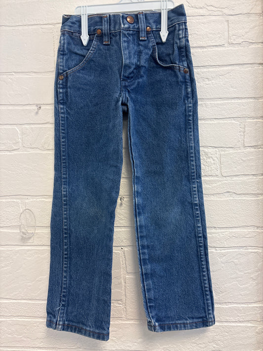 5 Slim Wrangler Leather Patch Jeans