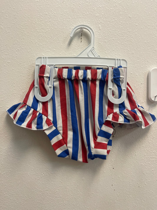 18m Beats & Beaus RWB Stripe Ruffle Bummie