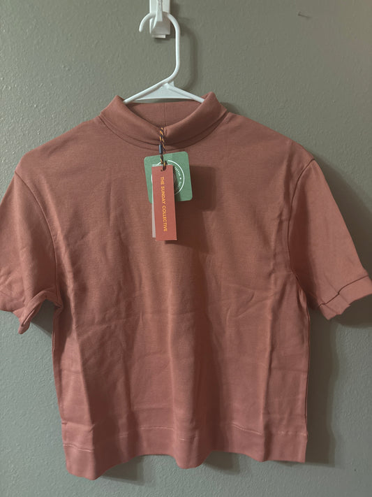 8 New The Sunday Collective Terra Cotta Mock Neck