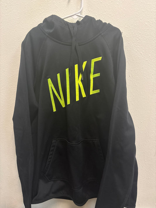M Nike Black Green Hoodie