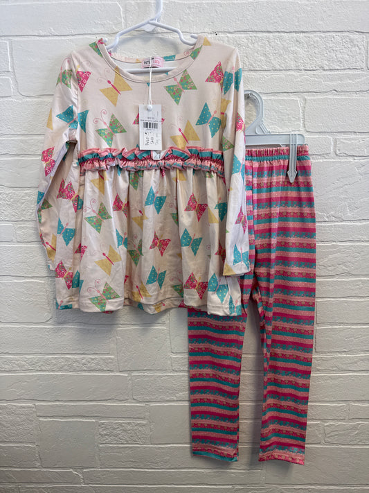 4t NEW Pete & Lucy Pink/Blue Butterfly Bow Set