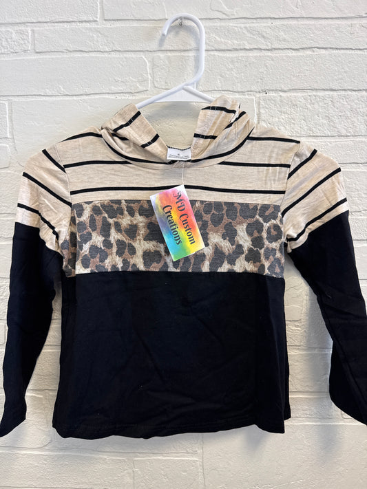5 NEW Leopard/Stripe Hooded Longsleeve