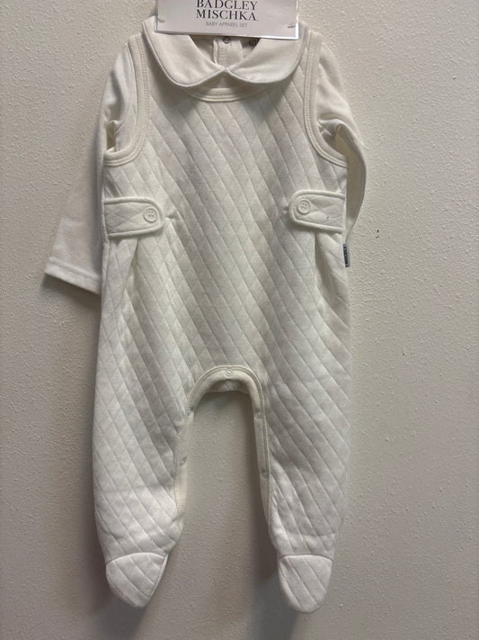 9-12m New White Quilted Romper