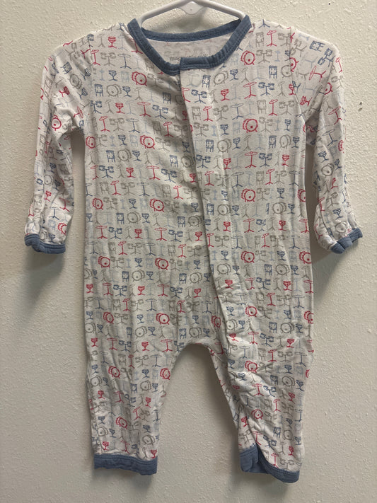 0-3m Magnetic Me Drums Print Romper