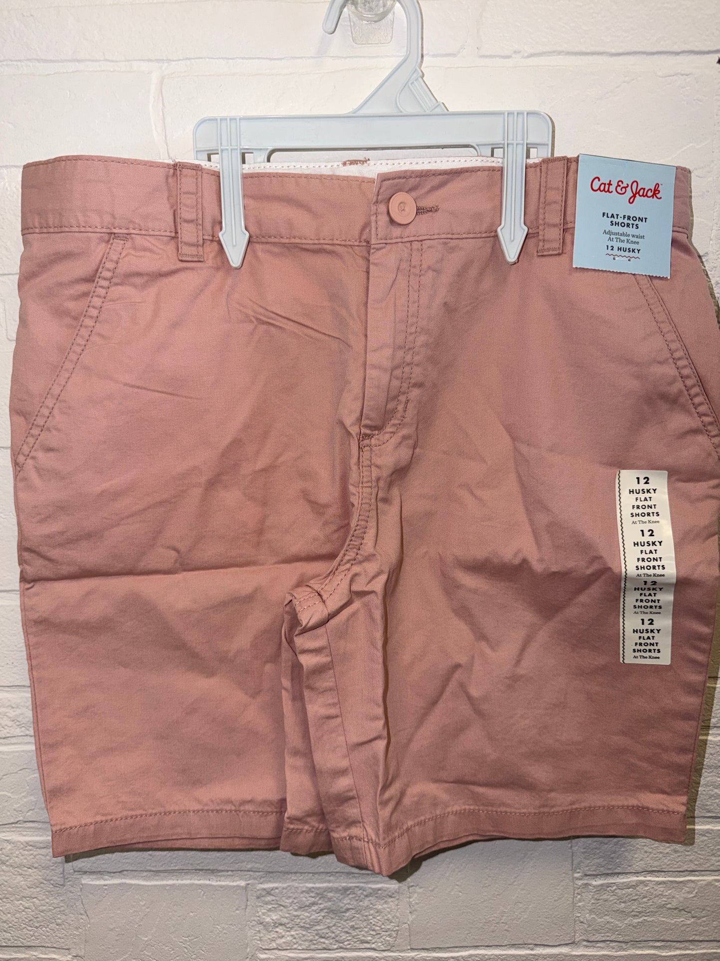 12 Husky NEW Flat Front Shorts Pink