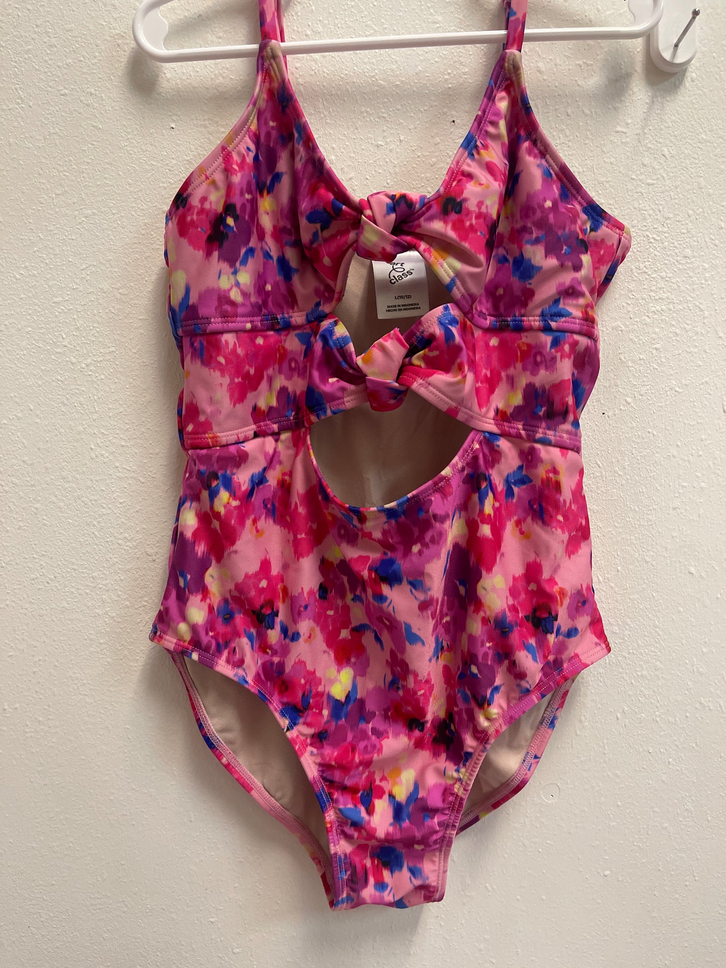 10/12 art class Pink Floral Swimsuit