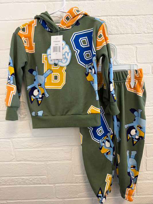 2t NEW Bluey Green Hoodie Set