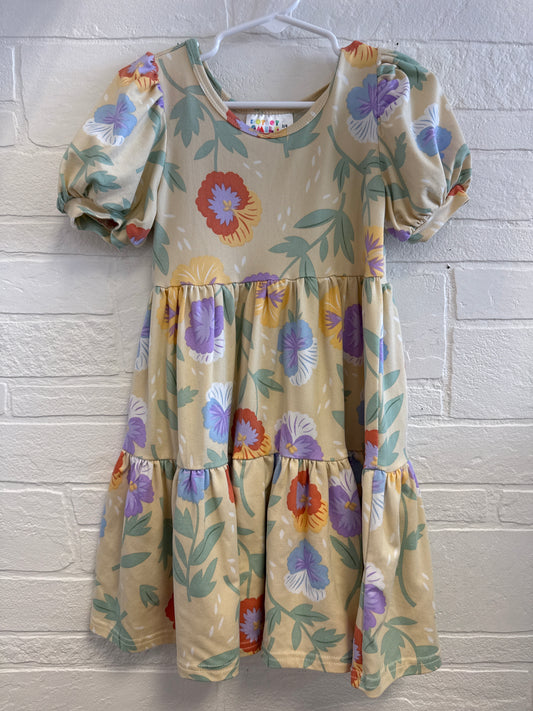 3-4 Dot Dot Smile Yellow Floral Babydoll Dress