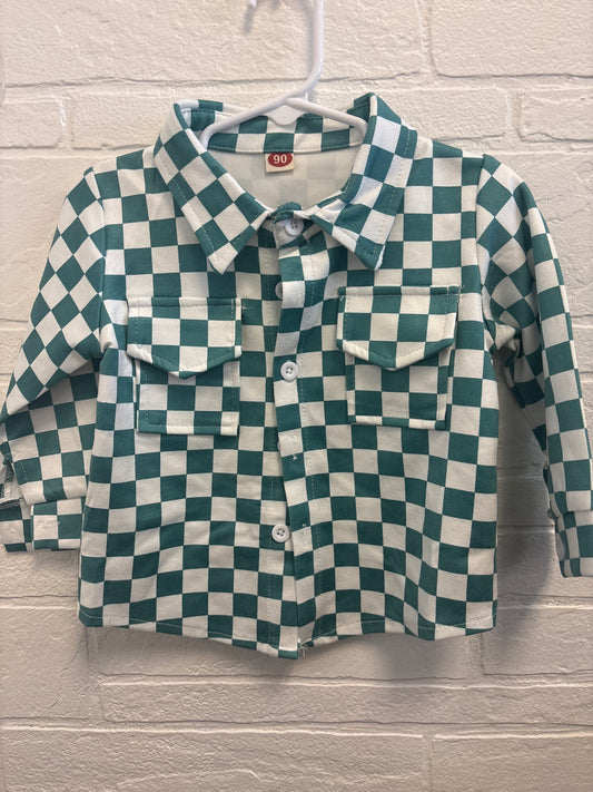 90 (24m) New Check Button Down