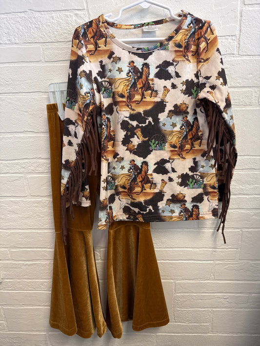 2XL(6-7) Western Fringe Sleeve w/Gold Velour Bells