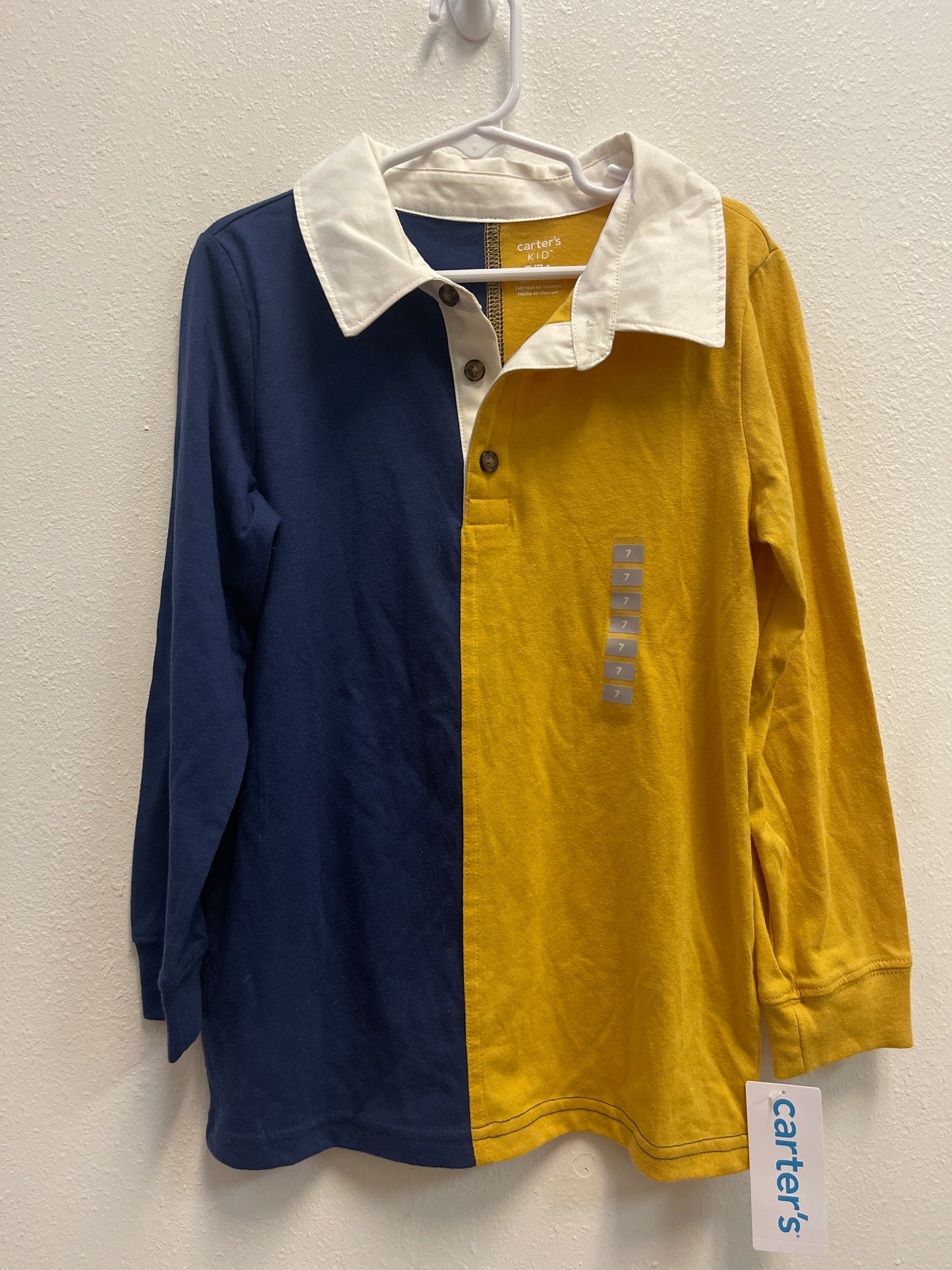 7 NEW Carters Yellow + Blue Collared Long Sleeve