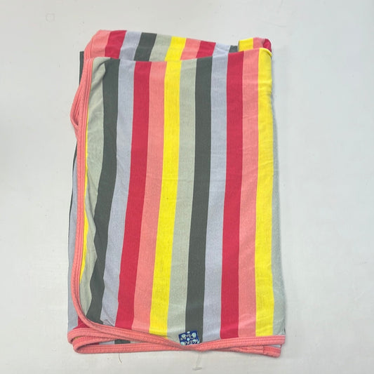 KicKee Pants Bamboo Stripe Swaddle Blanket (Pink Yellow)