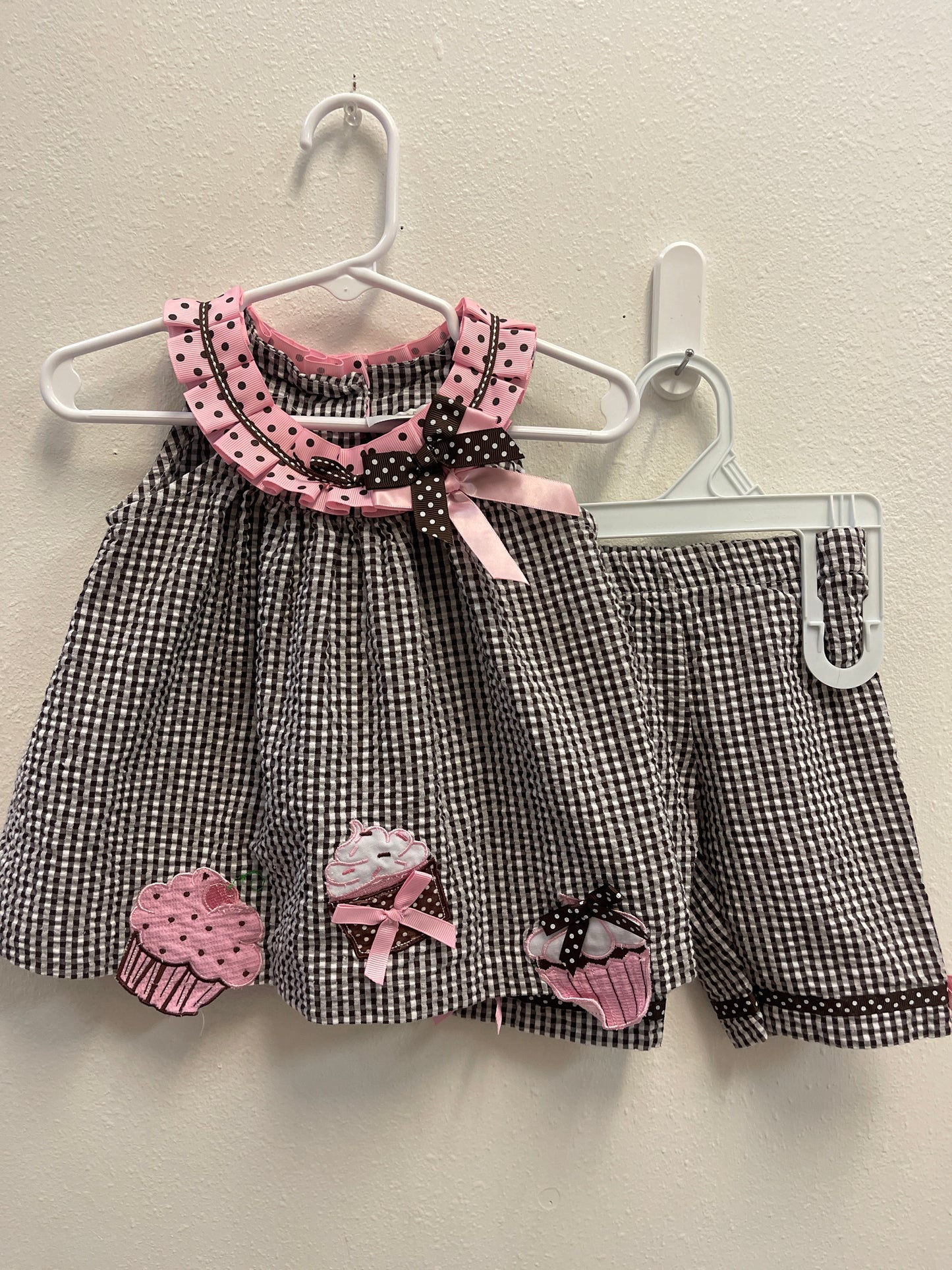 6/9m Rare Editions Brown Pink Cupcake Set