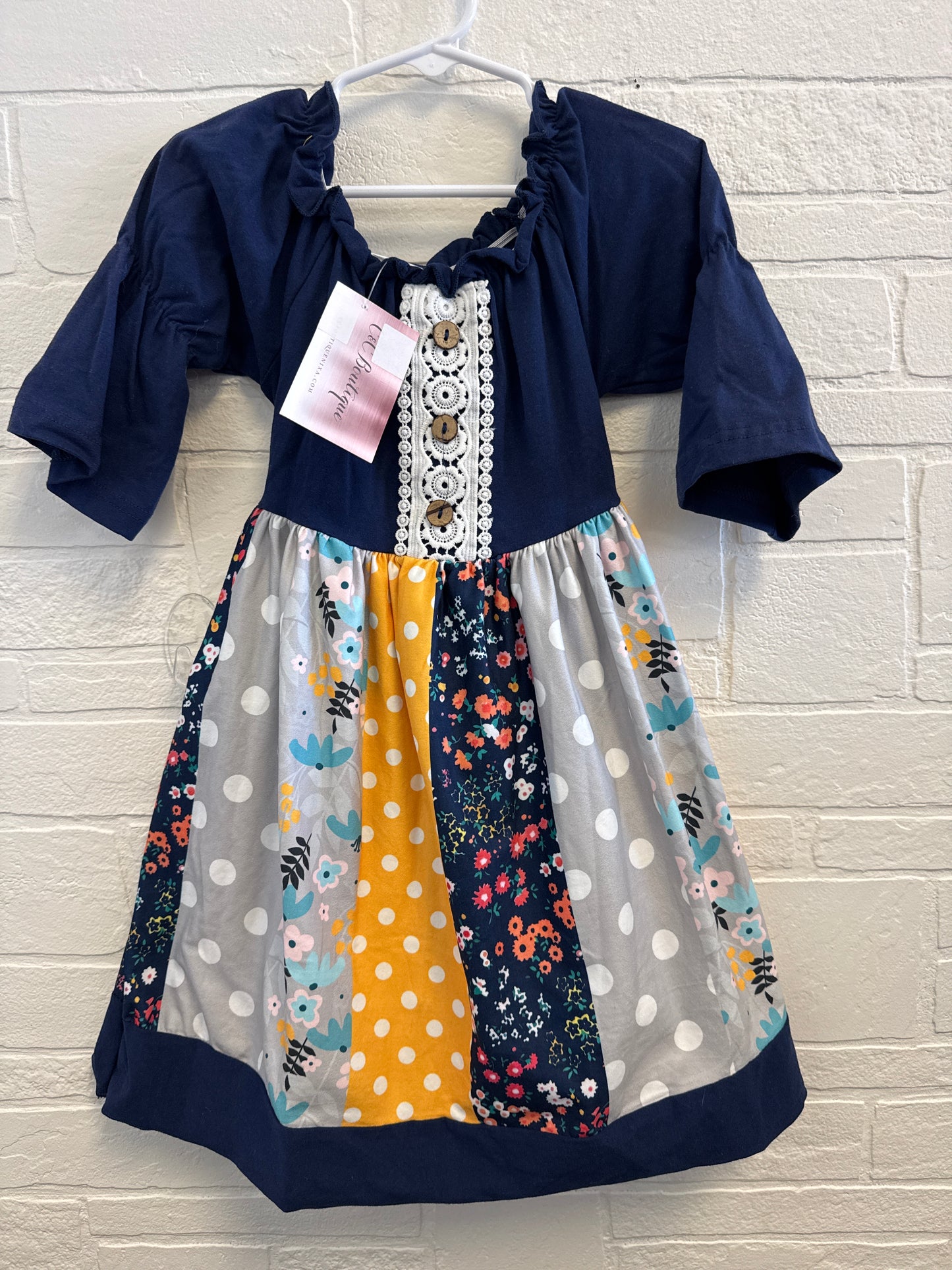 4t NEW Navy Lace+Buttons Dress