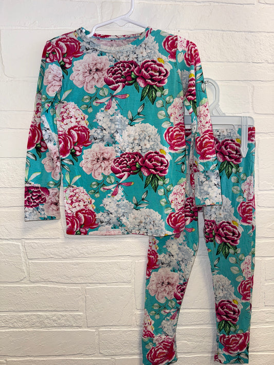 4t Posh Peanut Bamboo Floral Pajama Set