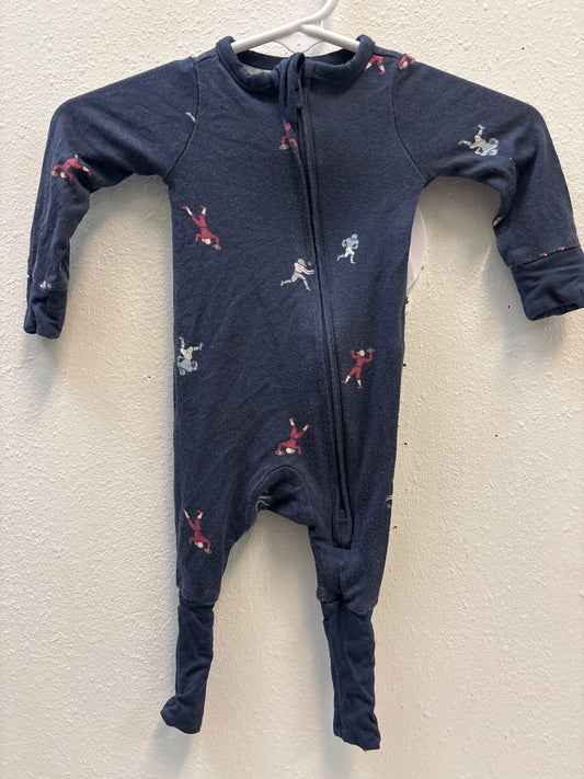 Preemie Bamboo Football Print Sleeper