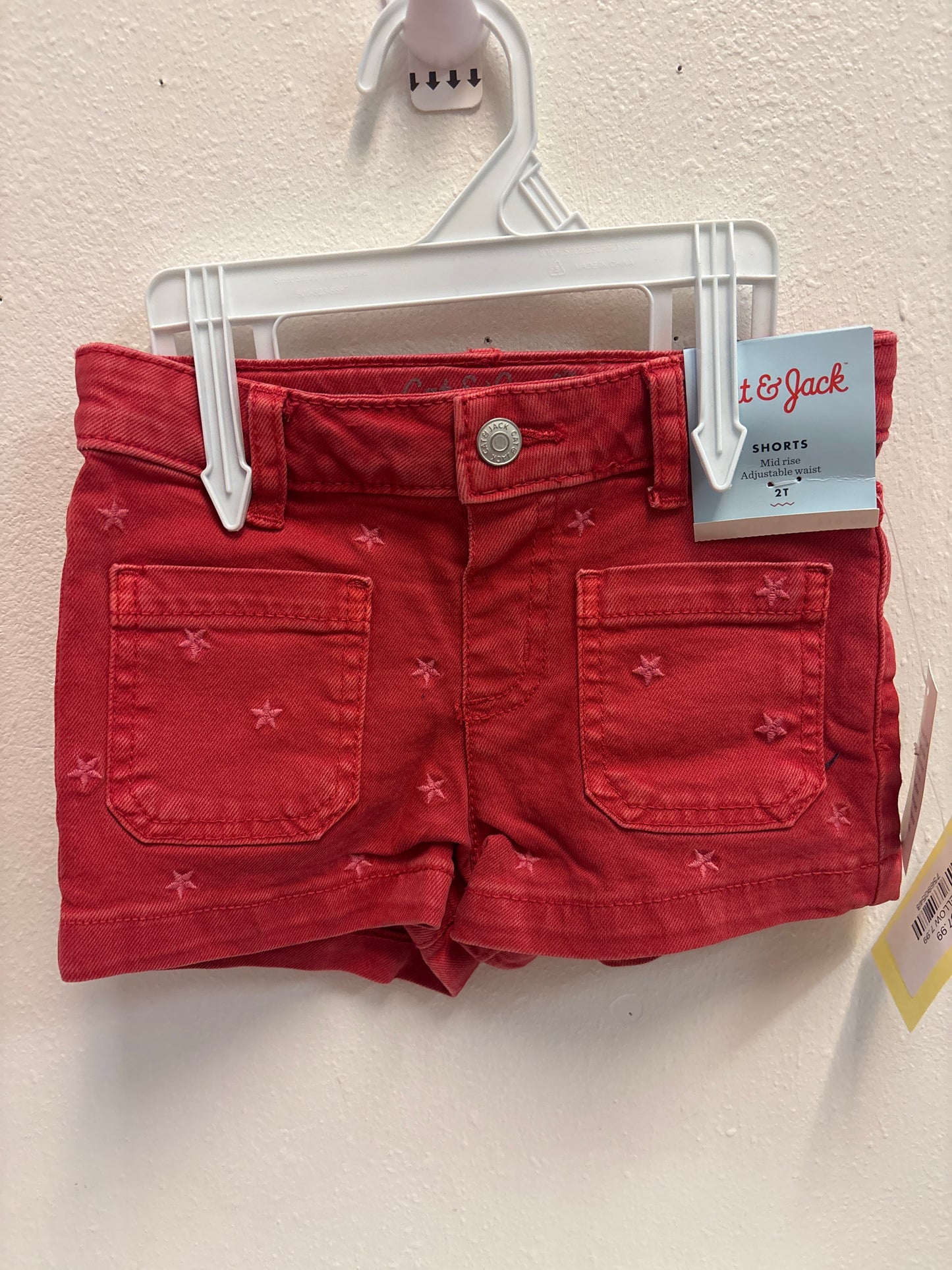 2T New Cat and Jack Red Stars Shorts