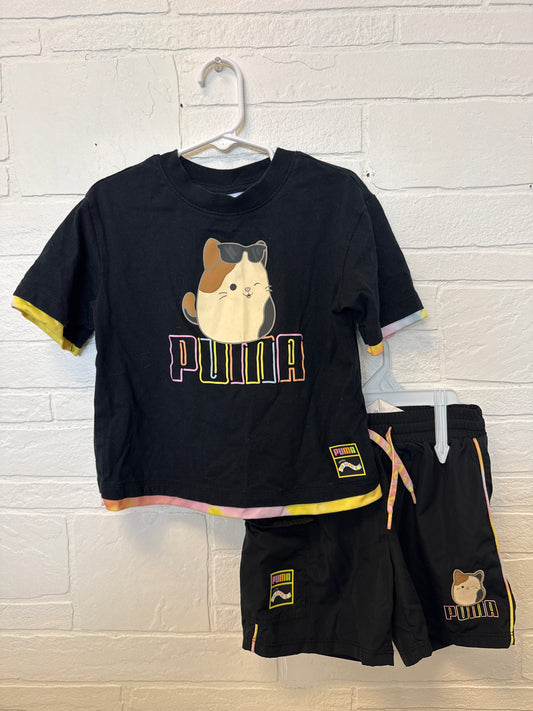 6 Puma Squishmallows Black Multi Color Short Set