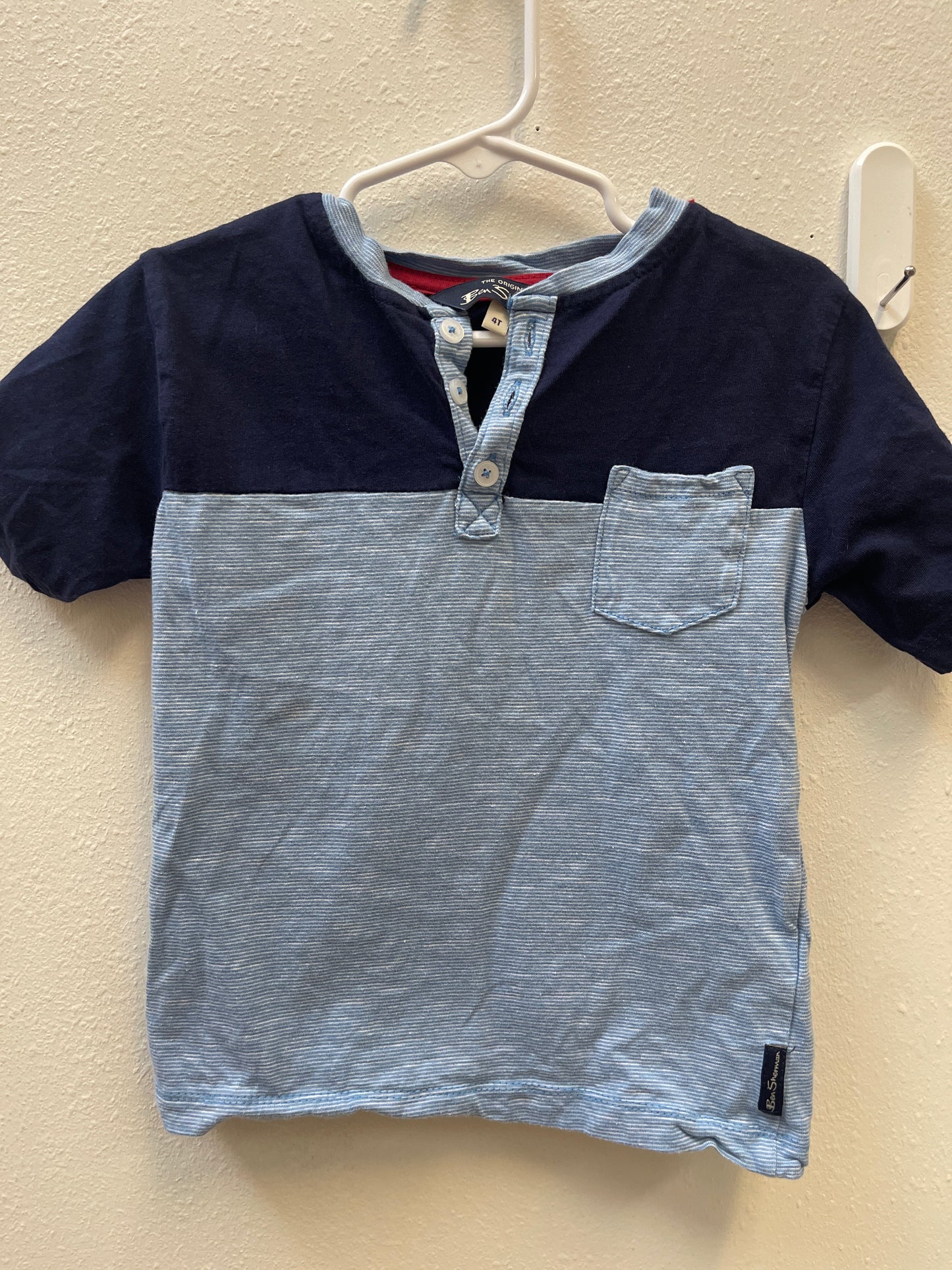 4t Ben Sherman Blue Pocket Tee