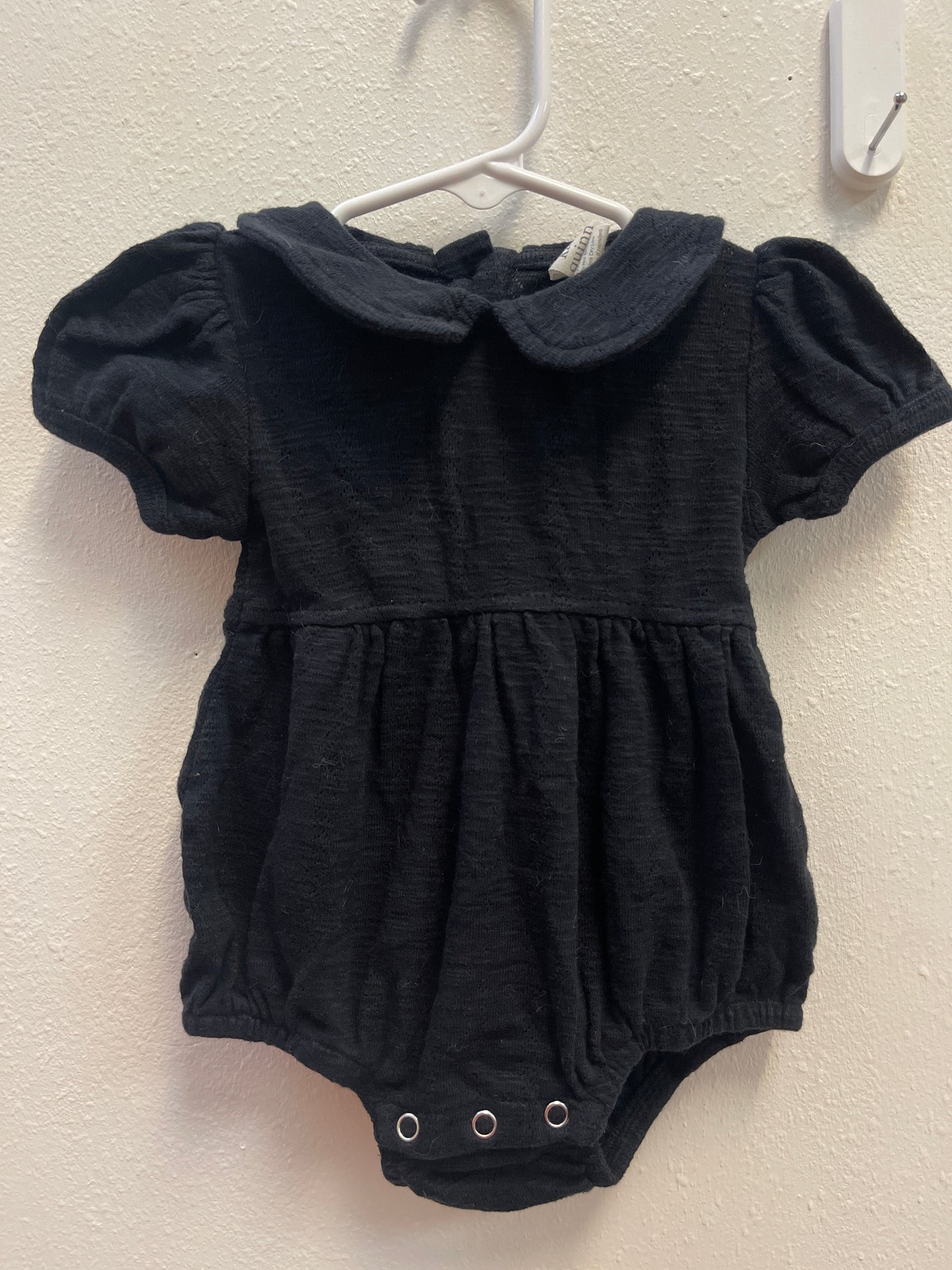 3/6m Kate Quinn Black Collared Romper