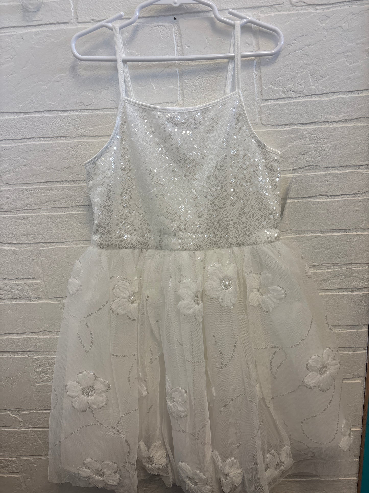 8 New White Sequin Tulle Dress