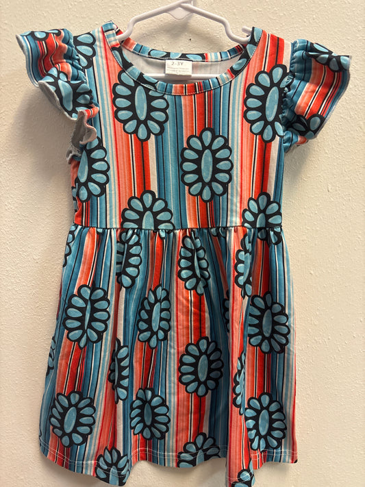 2-3 Turquoise Stripe Dress