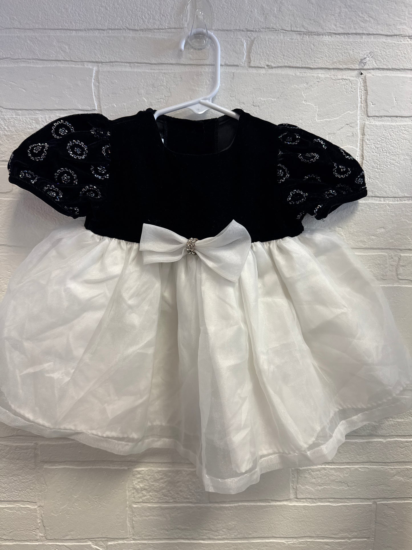 18m Vintage Bonnie Baby Black Velvet + White Fancy Dress