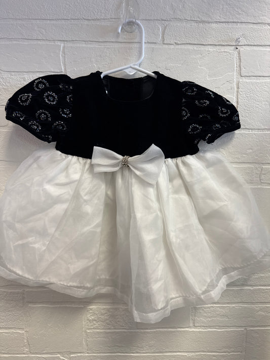 18m Vintage Bonnie Baby Black Velvet + White Fancy Dress
