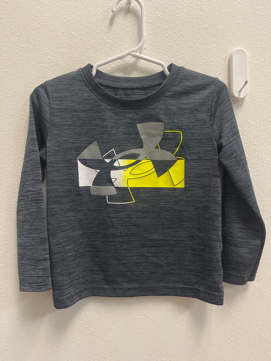2t Under Armour Gray Yellwo Long Sleeve
