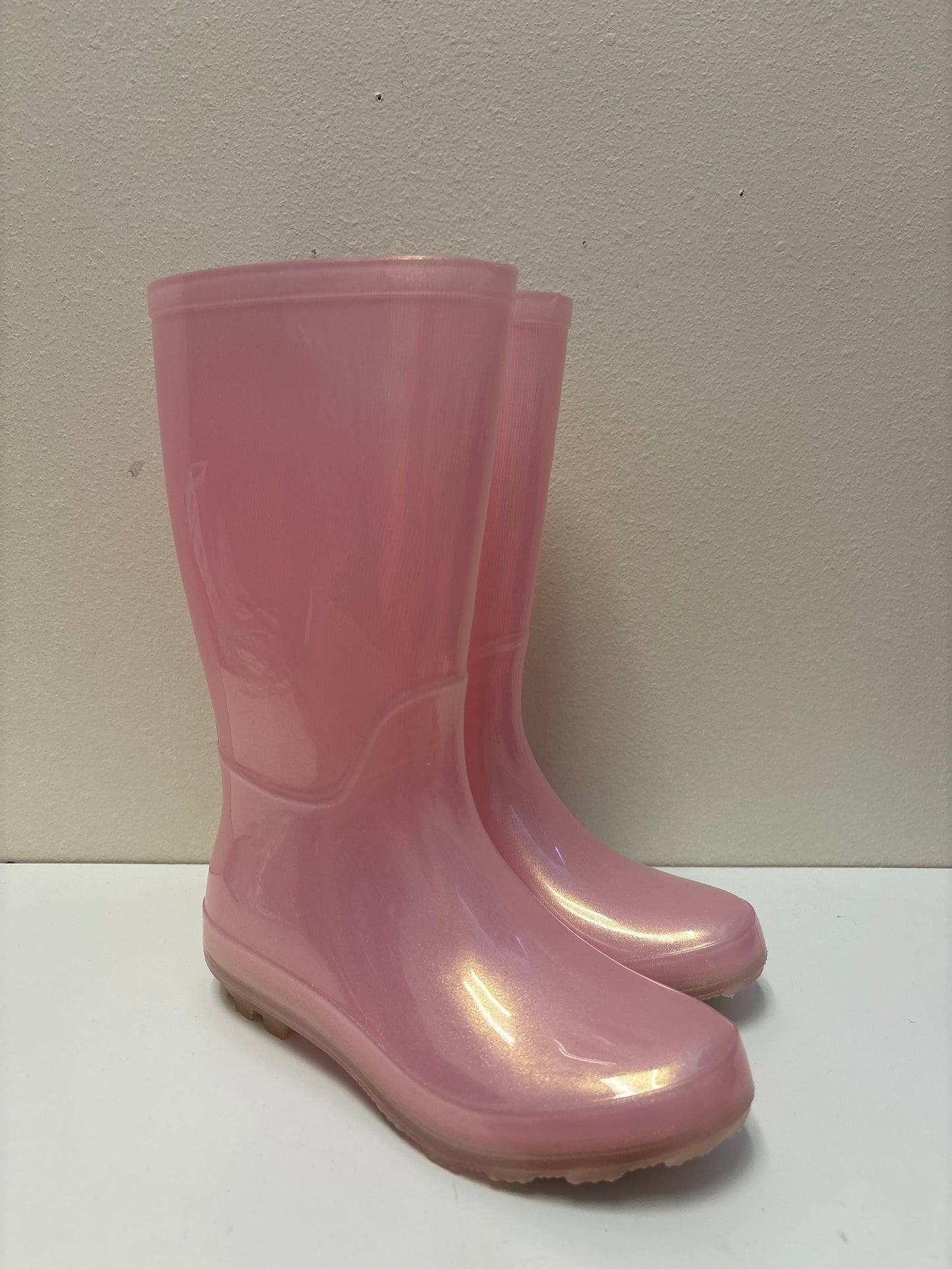 Size 1 Big Kids Pink Rain Boots