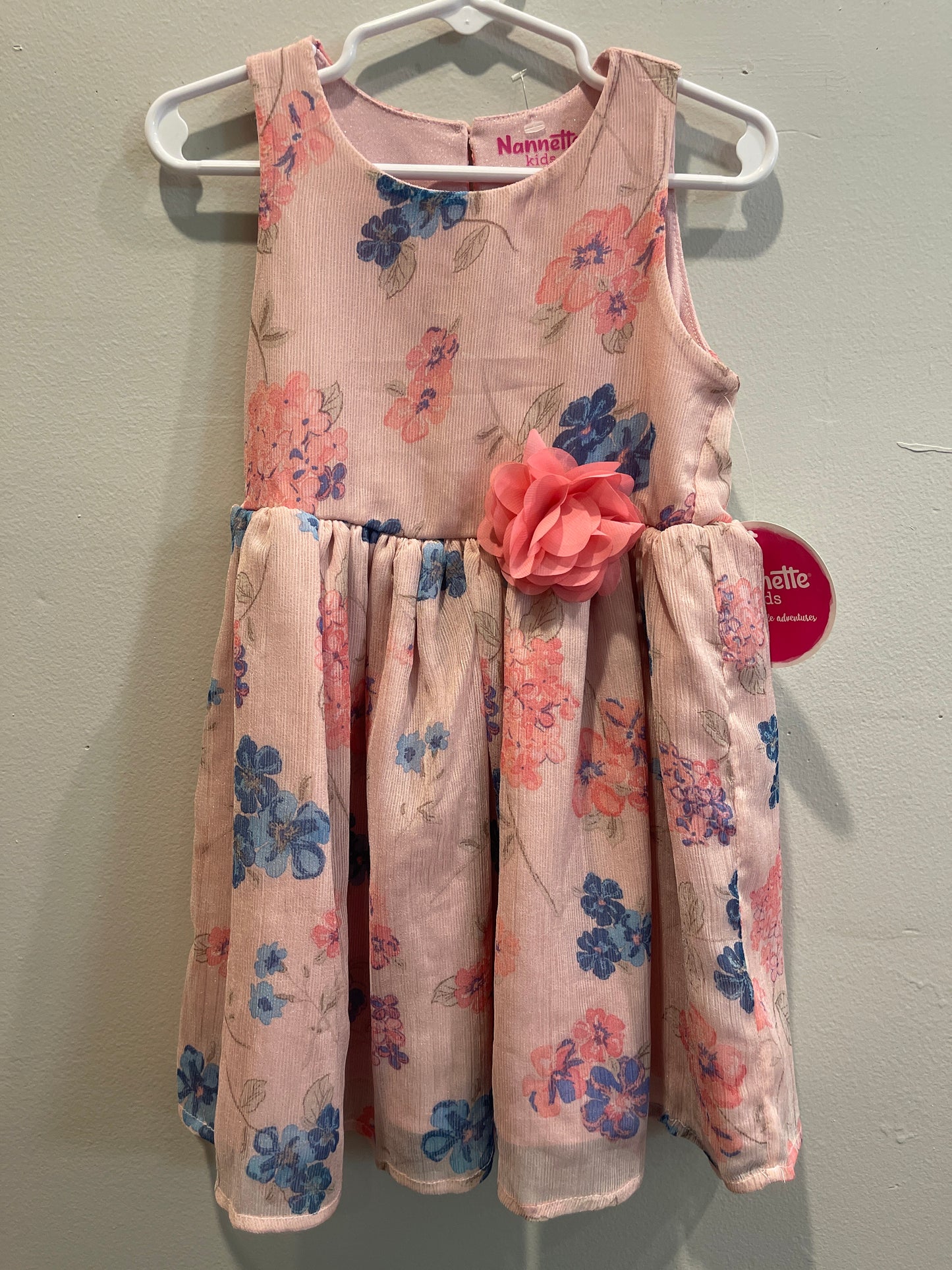 4 NEW Nannette Kids Pink Floral Dress