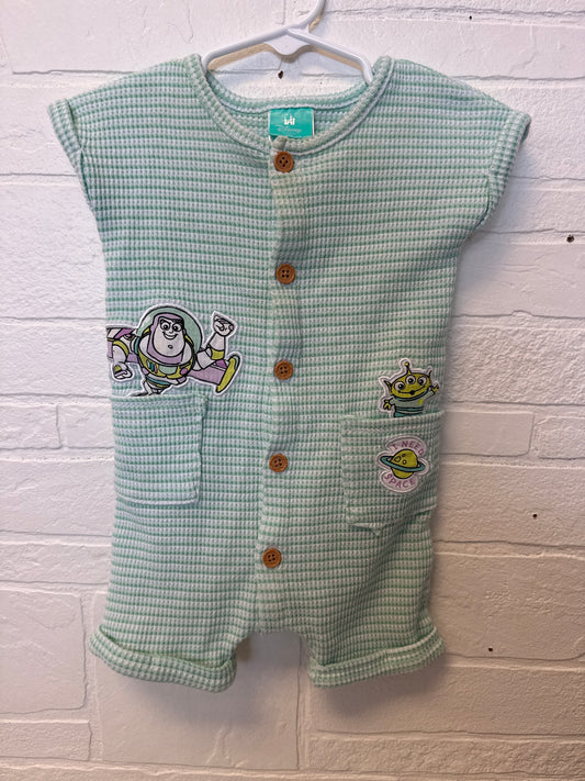 6/9M Buzz Lightyear Green Stripe Romper