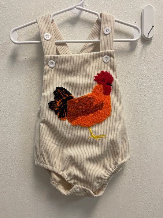 3/6m Corduroy Chicken Romper