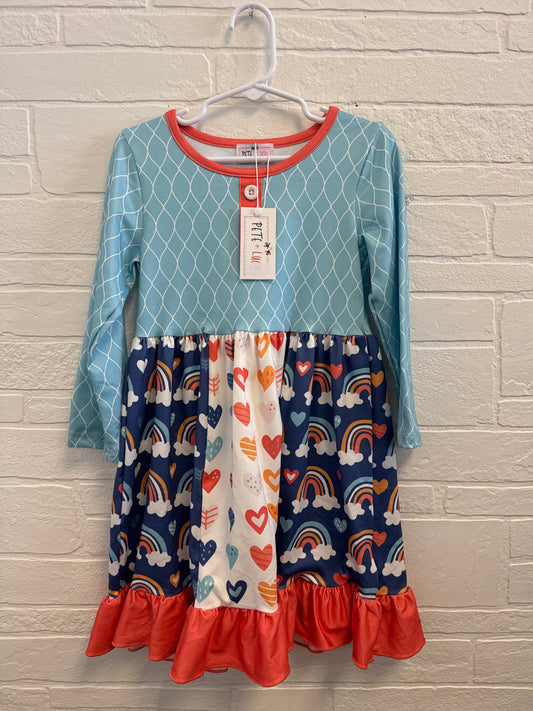 4t NEW Pete & Lucy Rainbows+Hearts Dress