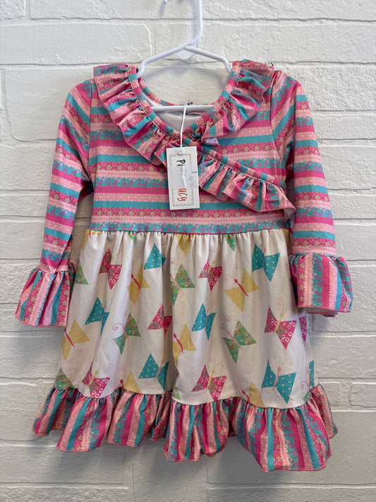 12/18 NEW Pete & Lucy Pink/Blue Butterfly Bow Dress