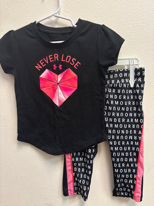 3T Under Armour Pink Black Outfit