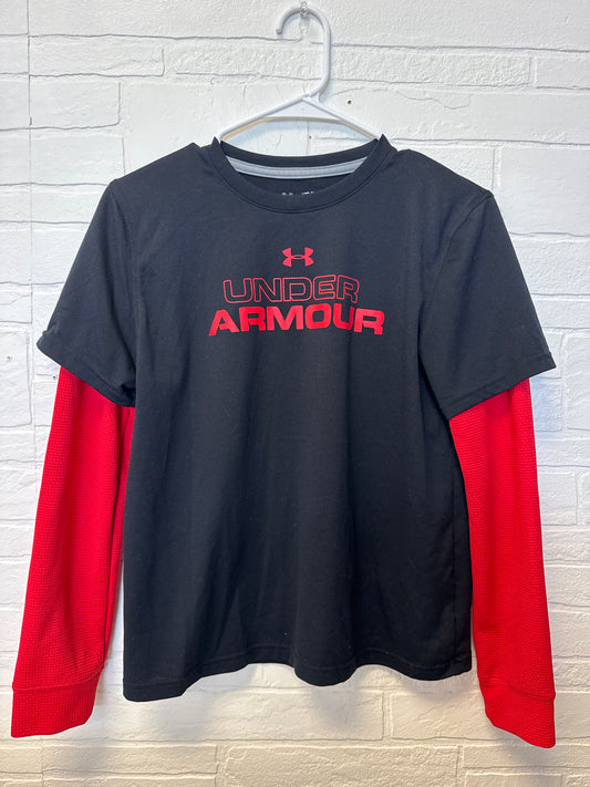 YXL Under Armour Red & Black Long-Sleeve