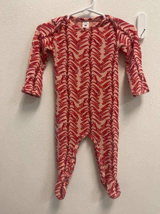 3/6m Kate Quinn Red Vine Footed Romper