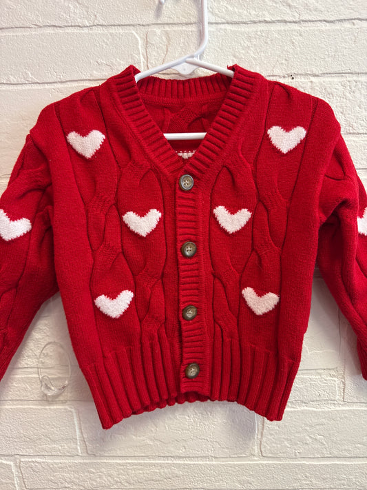 5 White Hearts Sweater