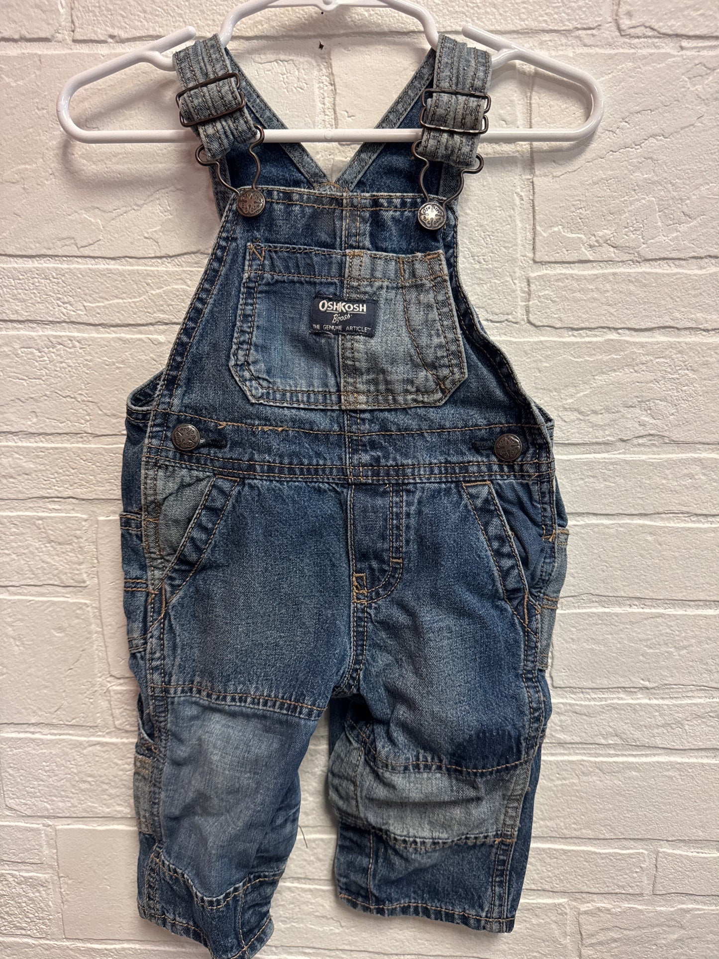 6m OshKosh Denim Patchwork Overalls