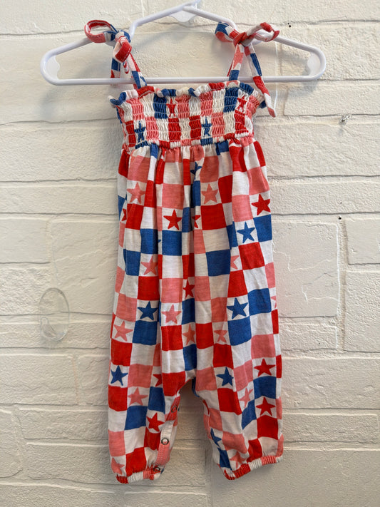 0-3m Siix RWB Checks & Stars Romper