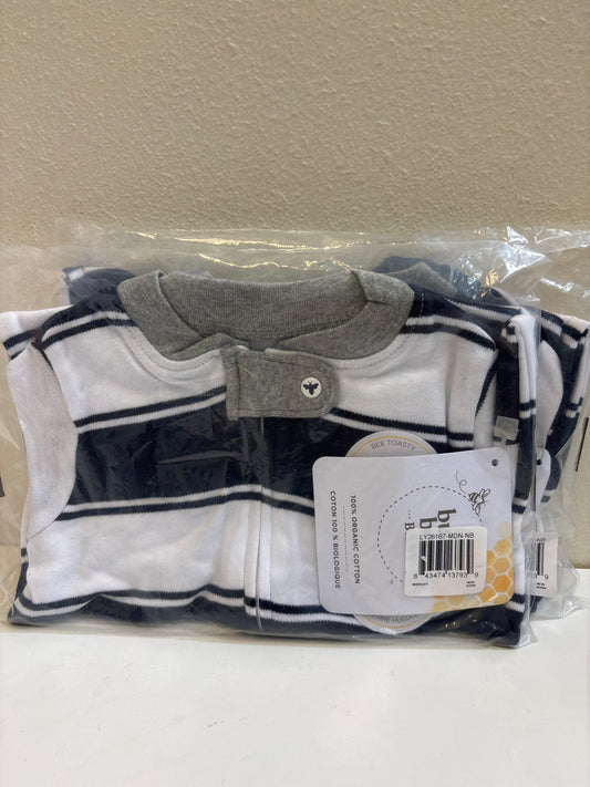 6-9m New Burts Bees Navy White Pajamas