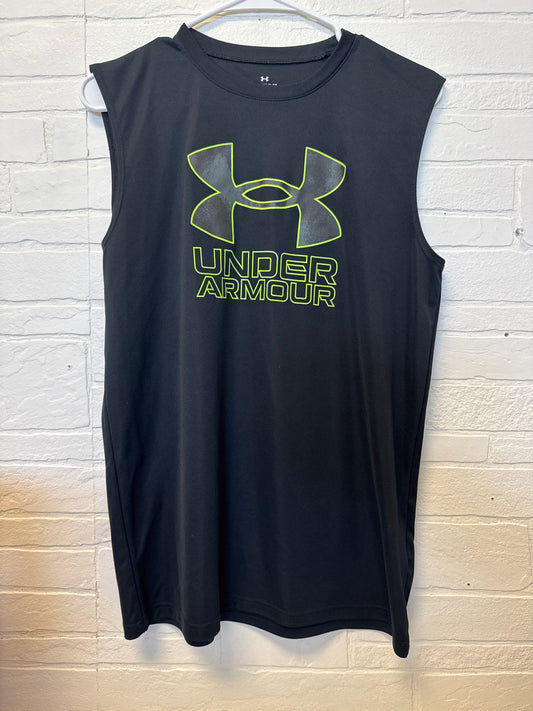 YXL Under Armour Black/Green Dri-Fit Tank