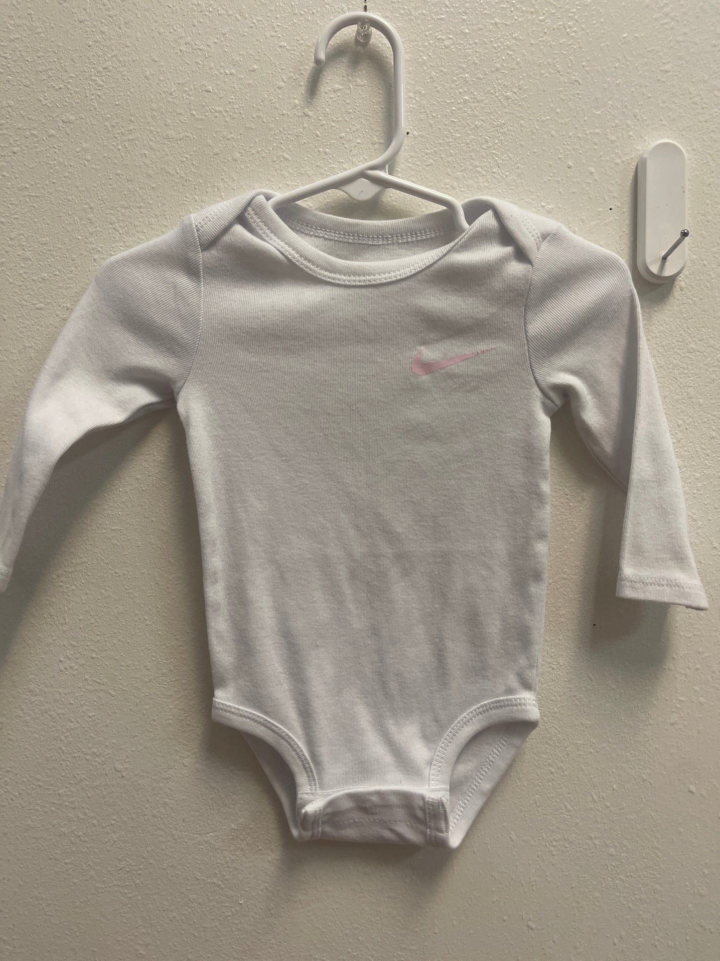 9m Nike White Long Sleeve Onesie
