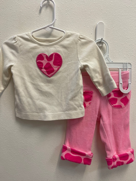 3/6m Gymboree Oink Giraffe Heart Set